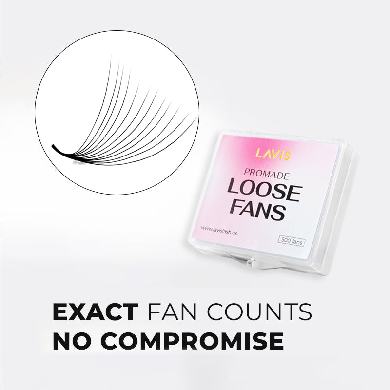 LavisLash Promade Loose 12D C CC D Curl 500 Fans All Length 8mm-16mm