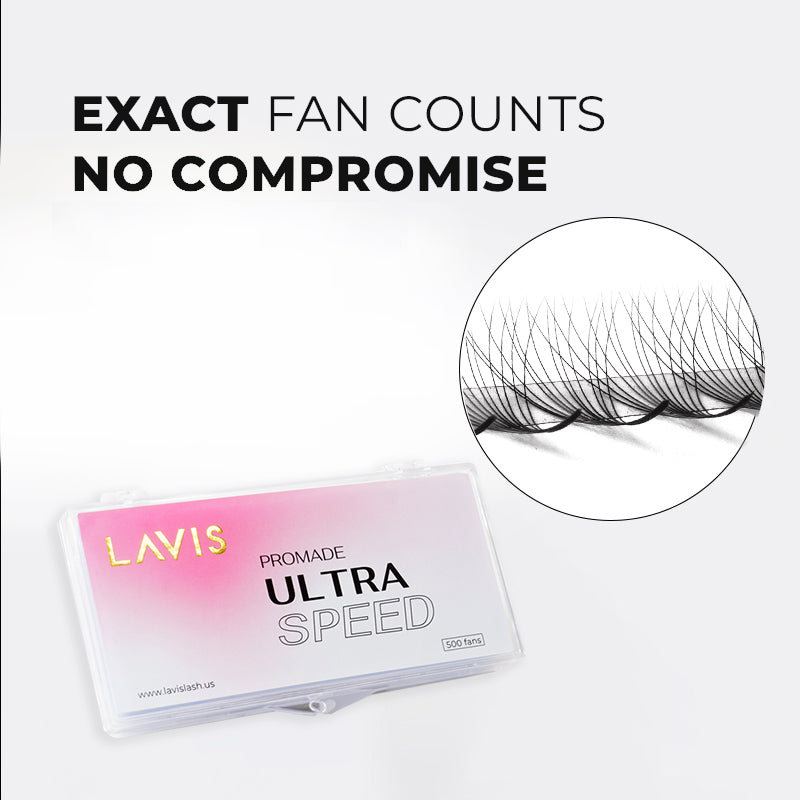 Promade Strip lash Fans 12D Narrow Ultra-Speed C CC D Curl 500 Fans All Length 8mm-16mm