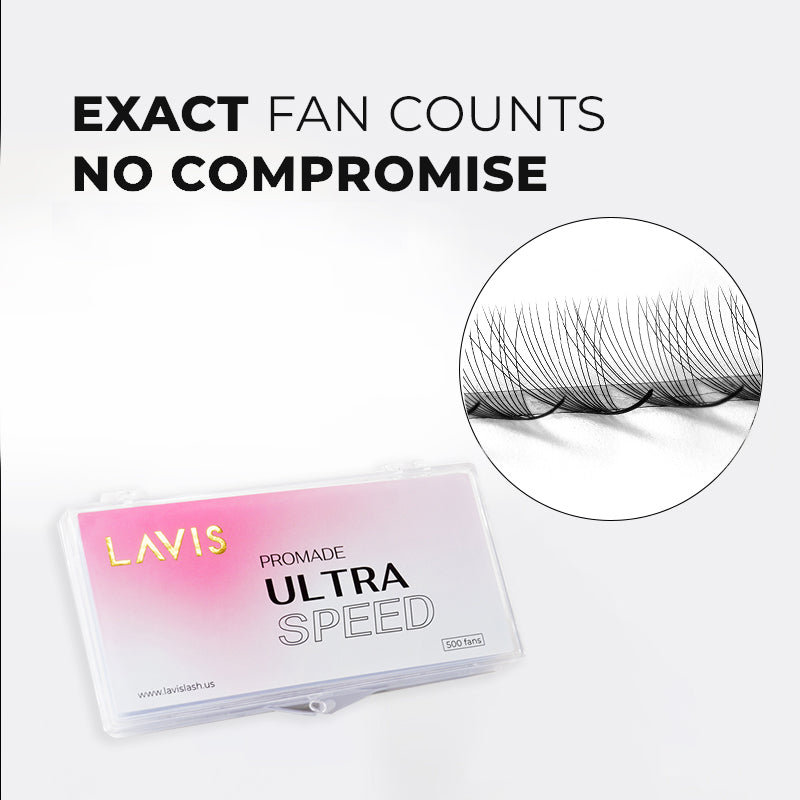 Promade Strip lash Fans 16D Narrow Ultra-Speed C CC D Curl 500 Fans All Length 8mm-16mm