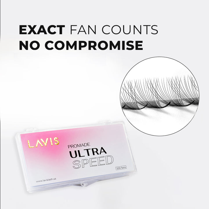 Promade Strip lash Fans 16D Narrow Ultra-Speed C CC D Curl 500 Fans All Length 8mm-16mm