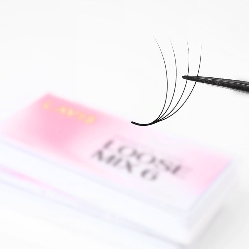 4D Mix 6in1 LAVISLASH 1000 Promade Loose Fans Natural Eyelashes Extensions | Loose Mix 6 Fan from 3D to 16D Handmade Individual Lashes | 0.07 Thickness of Mink Lashes | C CC D Curl. Lavislash