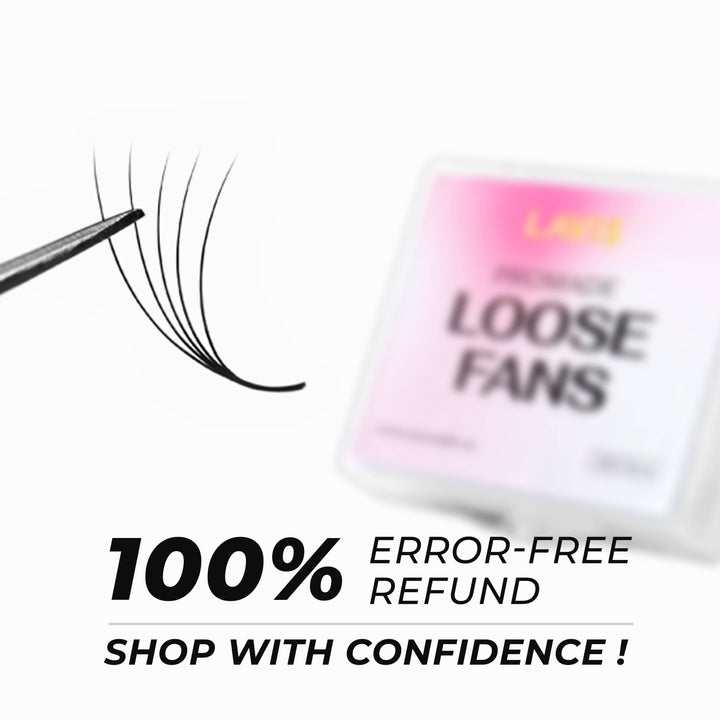 LavisLash Promade Loose Fans 5D C CC D Curl 500 Fans All Length 8mm-16mm