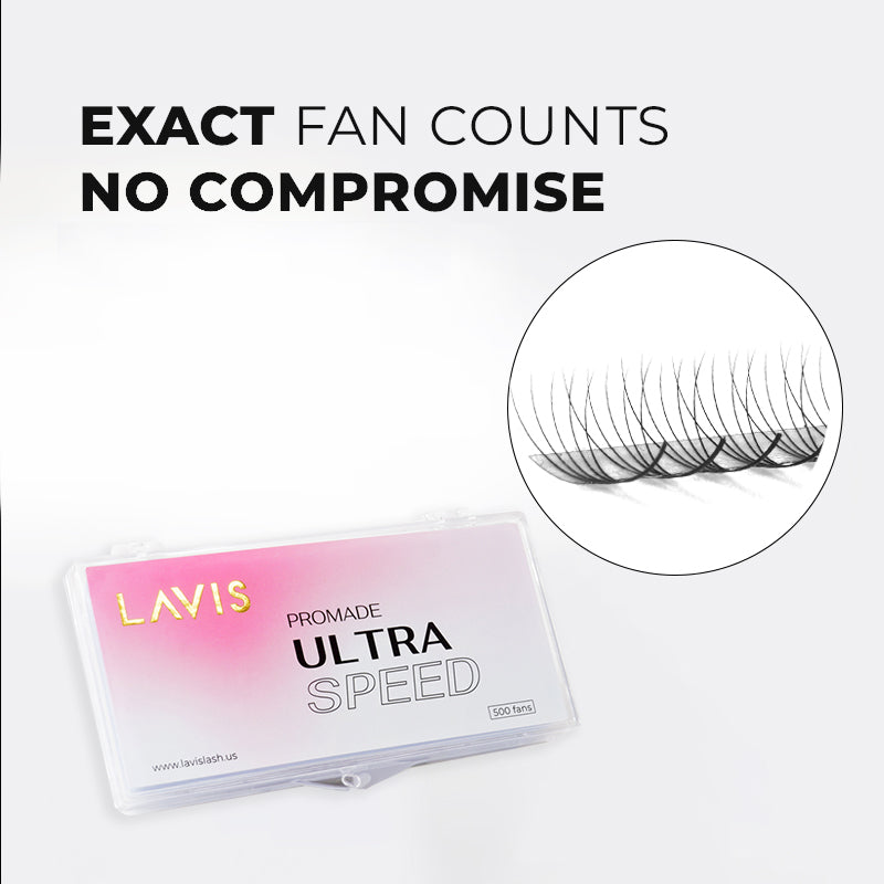 Promade Strip lash Fans 5D Narrow Ultra-Speed C CC D Curl 500 Fans All Length 8mm-16mm