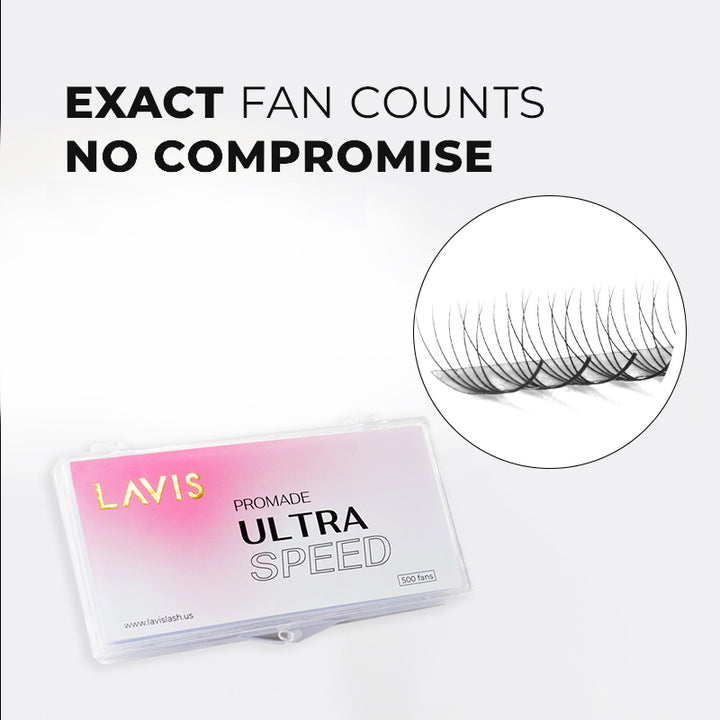 Promade Strip lash Fans 5D Narrow Ultra-Speed C CC D Curl 500 Fans All Length 8mm-16mm