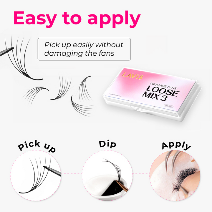 LAVISLASH Box Mix3 Lenghts in1 Promade Fans 5D 750fans