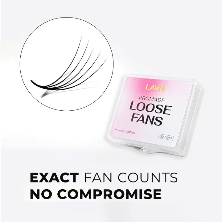 LavisLash Promade Loose Fans 5D C CC D Curl 500 Fans All Length 8mm-16mm