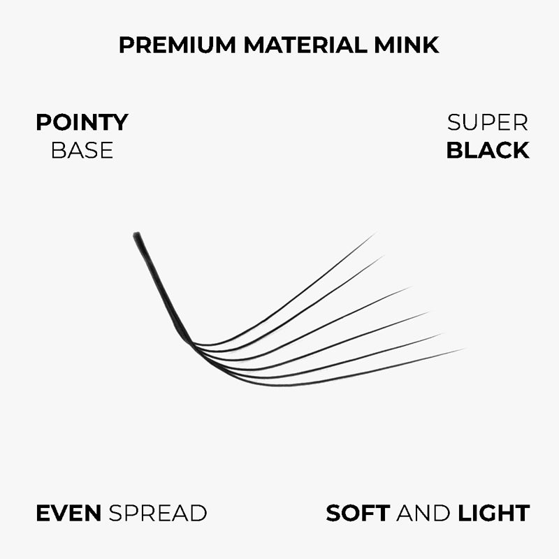 LAVISLASH Promade Fans Loose 6D | 0,07 | M curl | 8-16mm | 500 FANS Promade Natural Fans Eyelashes Extensions | Handmade Individual Lashes of Mink Lashes