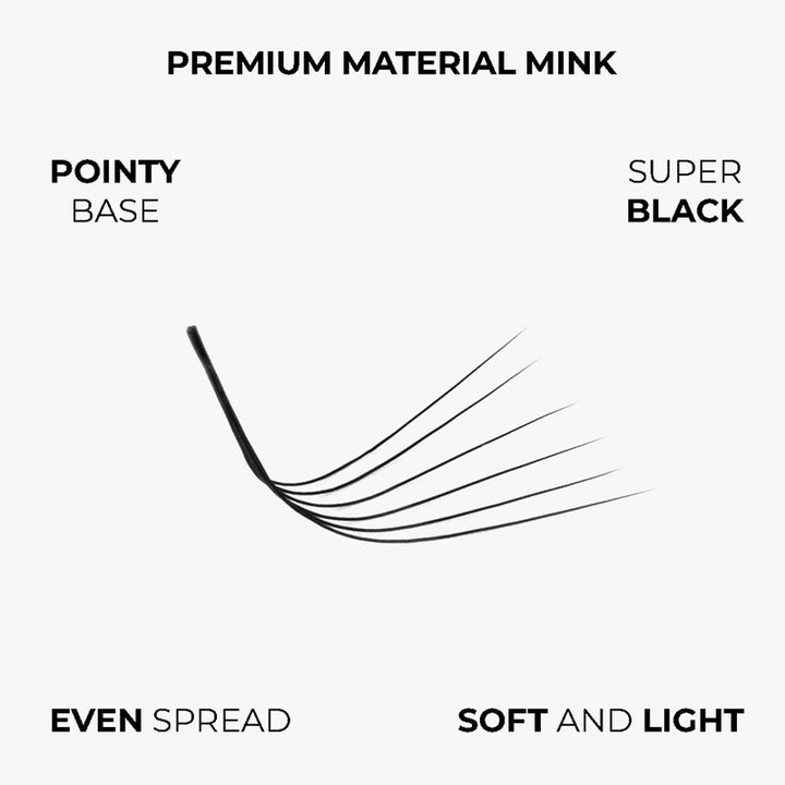 LAVISLASH Promade Fans Loose 6D | 0,07 | M curl | 8-16mm | 500 FANS Promade Natural Fans Eyelashes Extensions | Handmade Individual Lashes of Mink Lashes