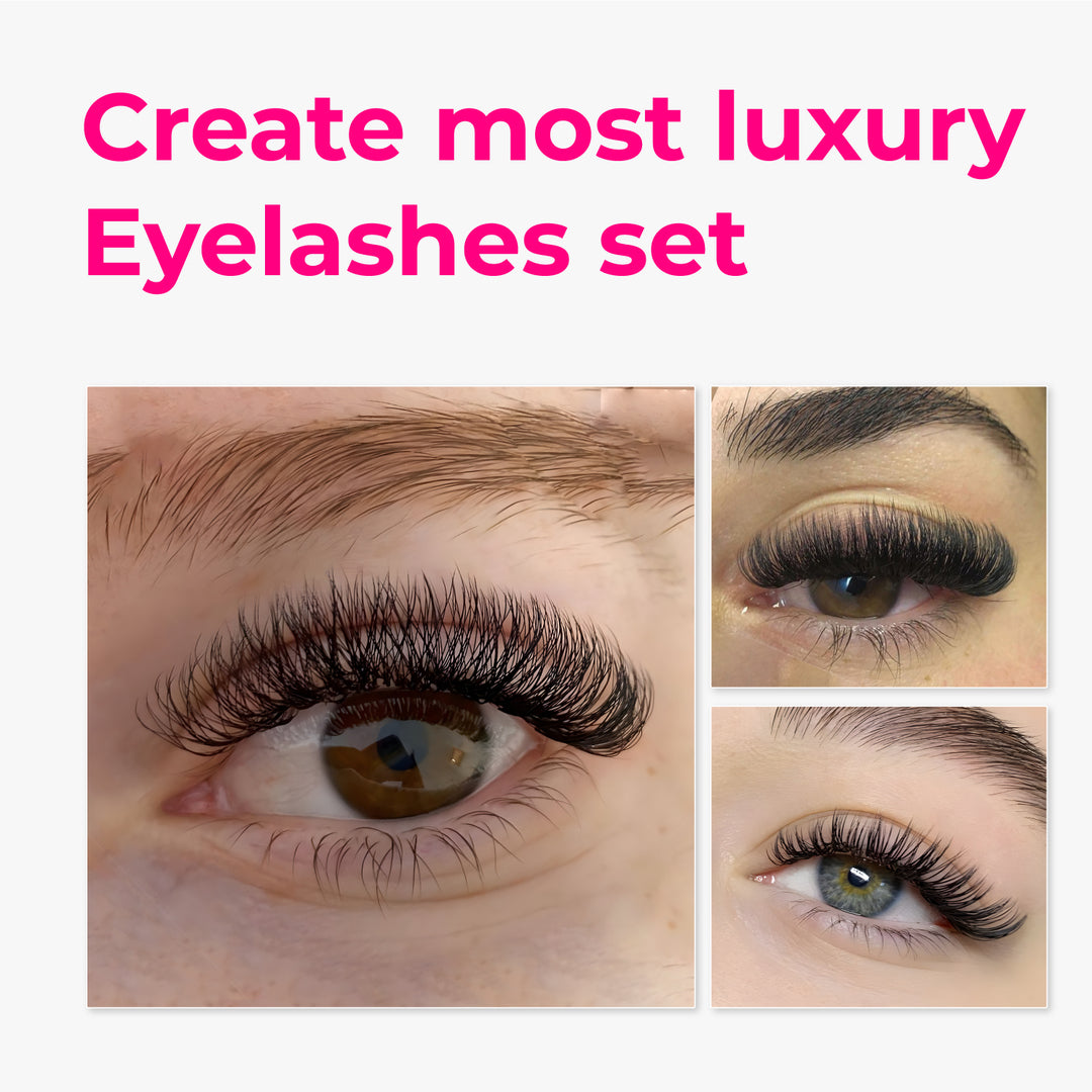6D Mix 6in1 LAVISLASH 1000 Promade Loose Fans Natural Eyelashes Extensions | Loose Mix 6 Fan from 3D to 16D Handmade Individual Lashes | 0.07 Thickness of Mink Lashes | C CC D Curl. Lavislash