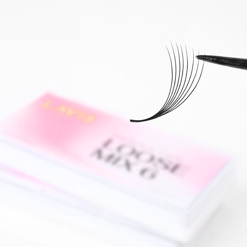 8D Mix 6in1 LAVISLASH 1000 Promade Loose Fans Natural Eyelashes Extensions | Loose Mix 6 Fan from 3D to 16D Handmade Individual Lashes | 0.05  0.07 Thickness of Mink Lashes | C CC D Curl. Lavislash