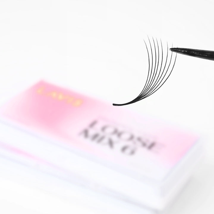 8D Mix 6in1 LAVISLASH 1000 Promade Loose Fans Natural Eyelashes Extensions | Loose Mix 6 Fan from 3D to 16D Handmade Individual Lashes | 0.05  0.07 Thickness of Mink Lashes | C CC D Curl. Lavislash