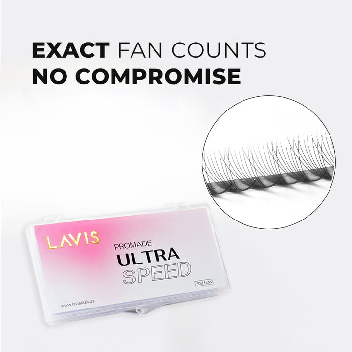 Promade Strip lash Fans 8D Narrow Ultra-Speed C CC D Curl 500 Fans All Length 8mm-16mm