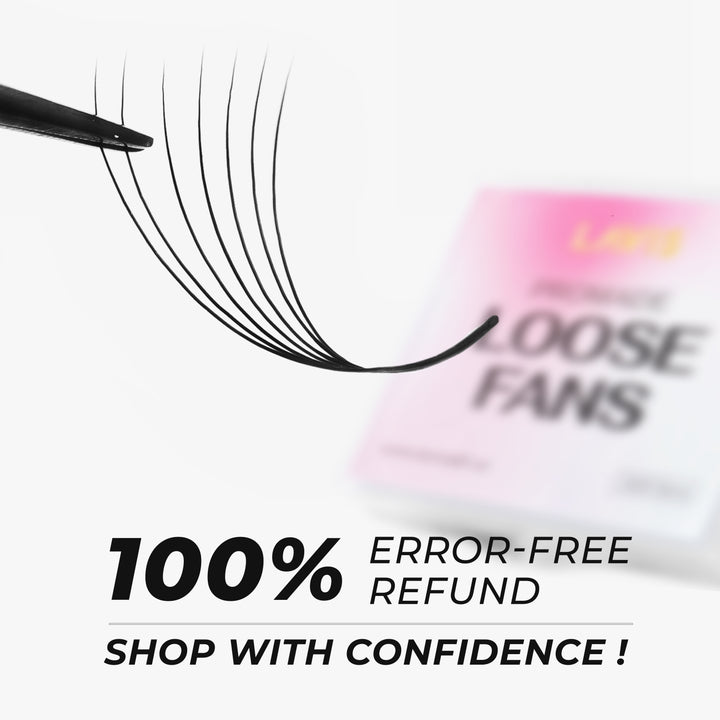 LAVISLASH Promade Fans Loose 6D | 0,07 | L curl | 8-16mm | 500 FANS Promade Natural Fans Eyelashes Extensions | Handmade Individual Lashes of Mink Lashes