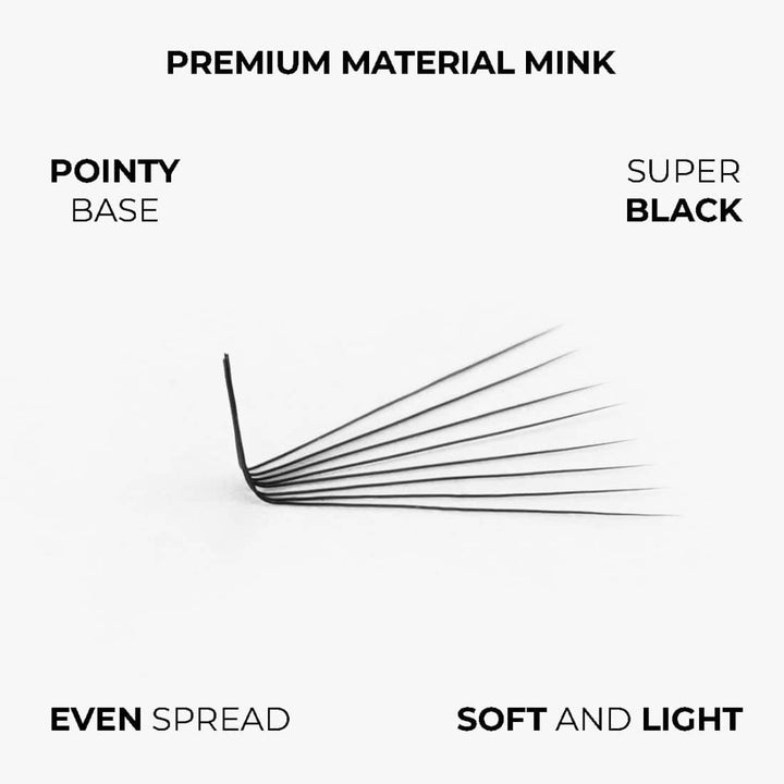 LAVISLASH Promade Fans Loose 8D | 0,07 | L curl | 8-16mm | 500 FANS Promade Natural Fans Eyelashes Extensions | Handmade Individual Lashes of Mink Lashes