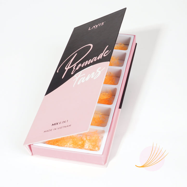 LAVISLASH 6D Orange Promade Fans Mix 10-15mm (1000 fans)