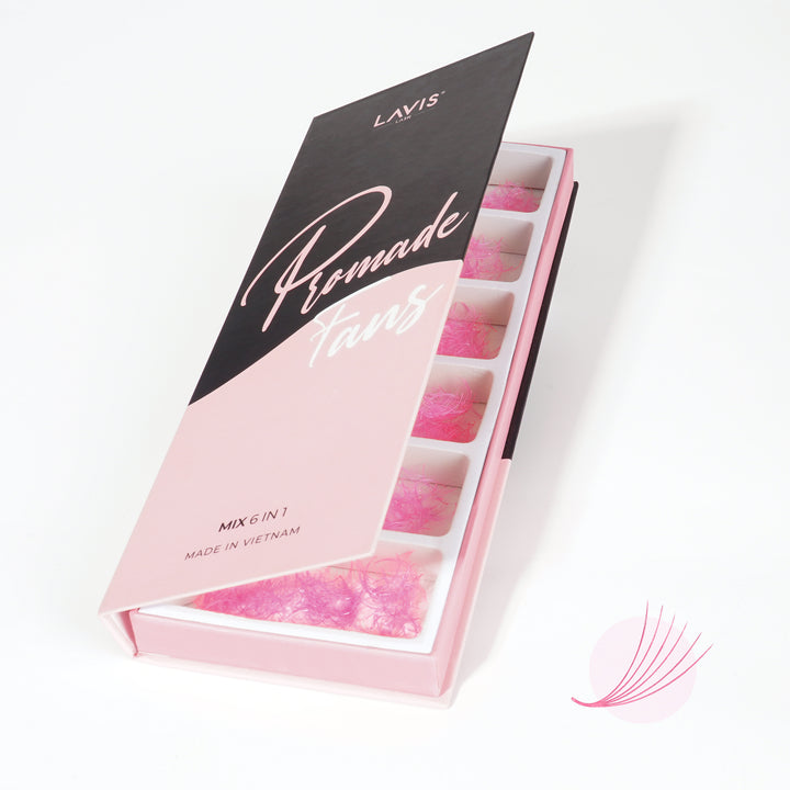 LAVISLASH 6D Pink Promade Fans Mix 10-15mm (1000 fans)