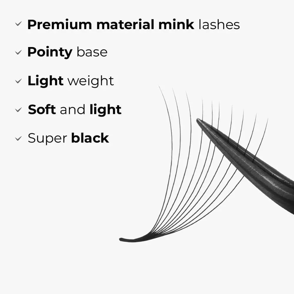 10D Mix 6in1 LAVISLASH 1000 Promade Loose Fans Natural Eyelashes Extensions | Loose Mix 6 Fan from 3D to 16D Handmade Individual Lashes | 0.03 0.05  0.07 Thickness of Mink Lashes | C CC D Curl. Lavislash