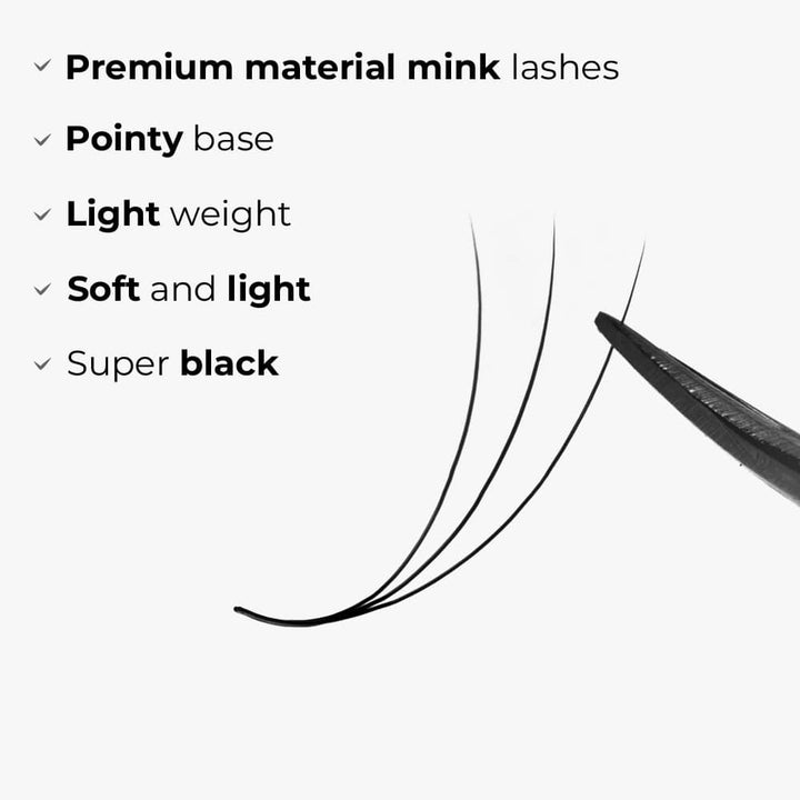 3D Mix 6in1 LAVISLASH 1000 Promade Loose Fans Natural Eyelashes Extensions | Loose Mix 6 Fan from 3D to 16D Handmade Individual Lashes | 0.07 Thickness of Mink Lashes | C CC D Curl. Lavislash