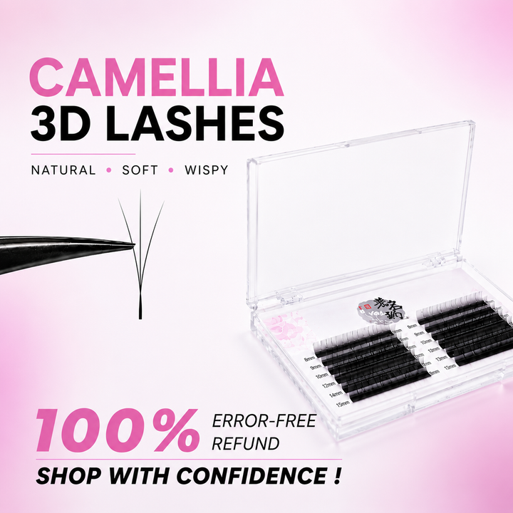 LavisLash Camellia 3D Lashes – 0.07mm Soft And Natural Textured Lash Extensions, 8–14mm