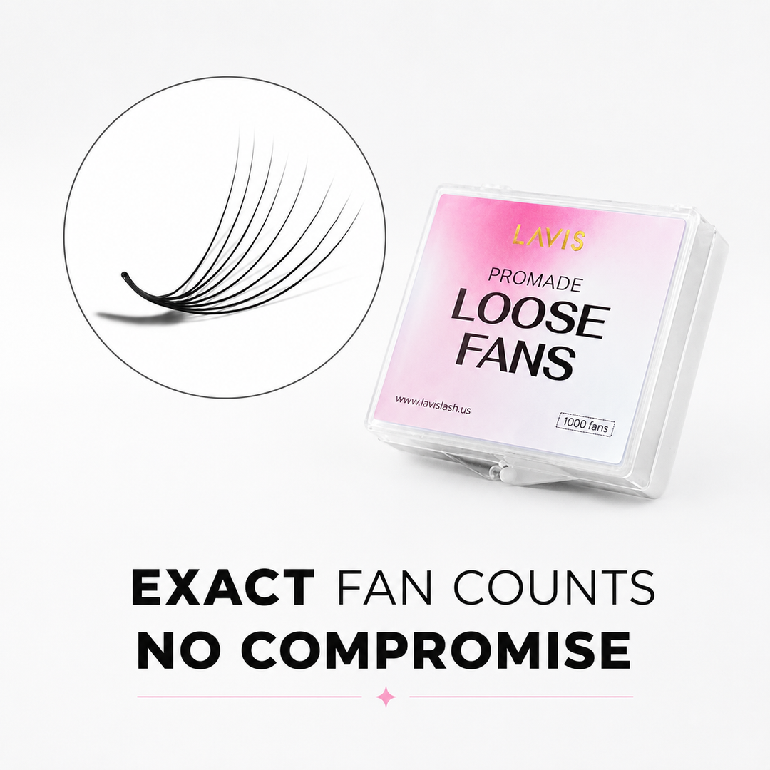 LavisLash Promade fans Loose 8D 1000 Fans 0.05 0.07 C CC D curl 9mm-16mm