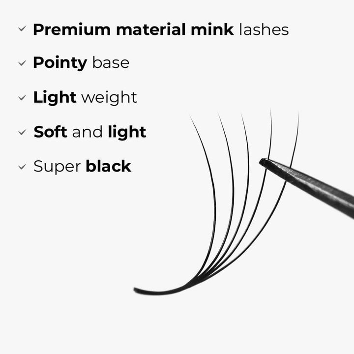 5D Mix 6in1 LAVISLASH 1000 Promade Loose Fans Natural Eyelashes Extensions | Loose Mix 6 Fan from 3D to 16D Handmade Individual Lashes | 0.07 Thickness of Mink Lashes | C CC D Curl. Lavislash