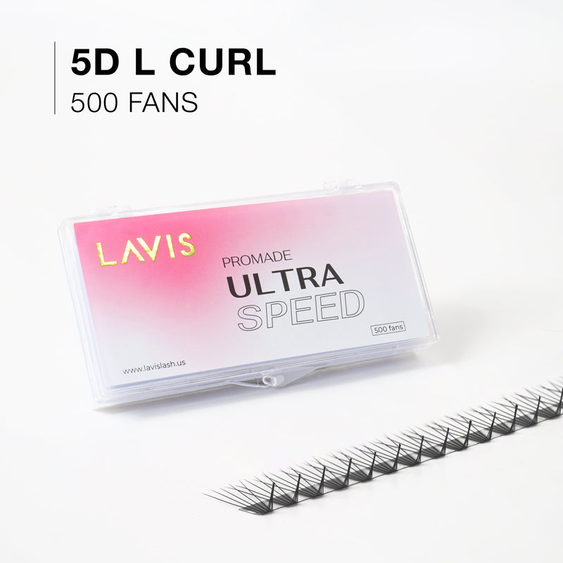 5D L-Curl Ultra-speed Promade 500 fans Paper box LAVISLASH Promade Natural Fans Eyelashes Extensions | Handmade Individual Lashes | 8-16mm | 0.07 Thickness of Mink Lashes. Lavislash