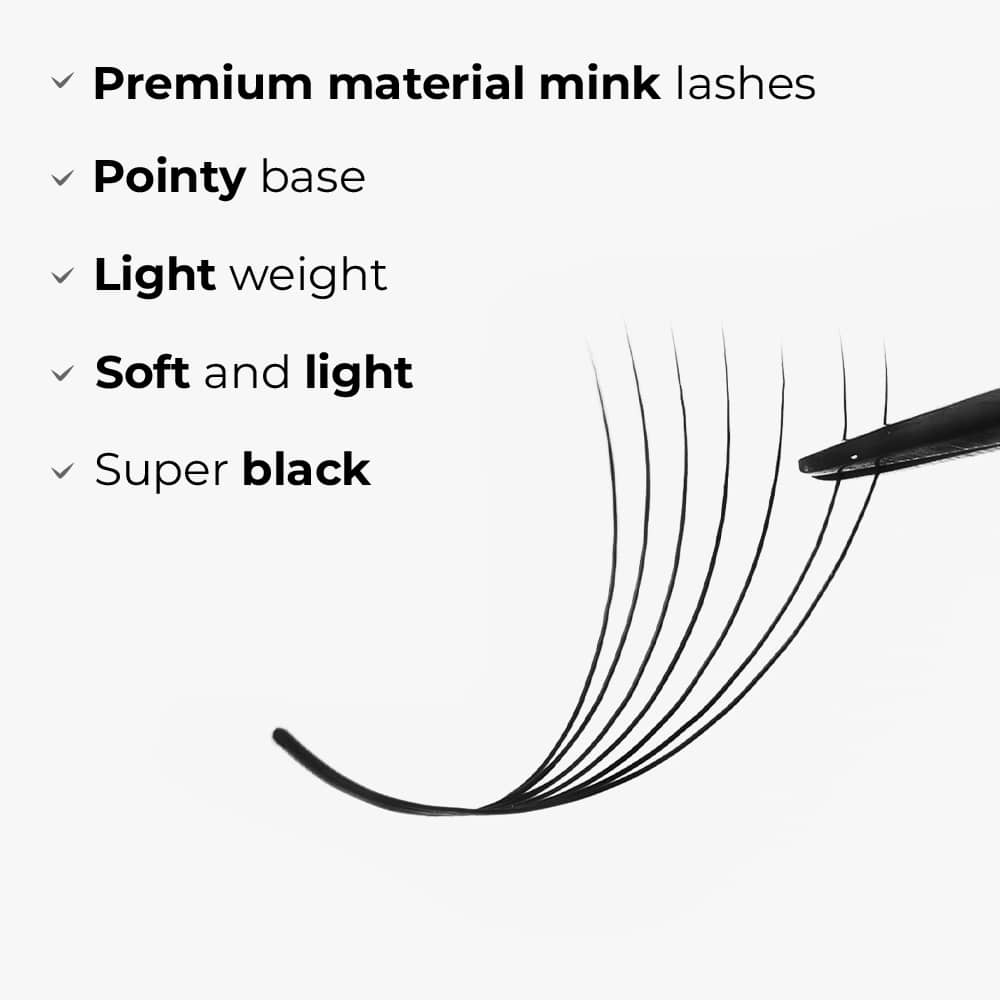 7D Mix 6in1 LAVISLASH 1000 Promade Loose Fans Natural Eyelashes Extensions | Loose Mix 6 Fan from 3D to 16D Handmade Individual Lashes | 0.05  0.07 Thickness of Mink Lashes | C CC D Curl. Lavislash