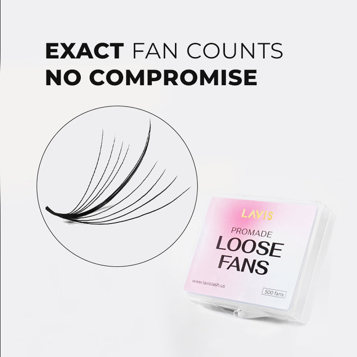 7D Loose Wispy LAVISLASH 500 FANS 0.07 | C CC D Curl | 8-16mm | Promade Fans Natural Eyelashes Extensions Handmade Lashes Mink Lashes Fluffy Eyelash Cluster Lavislash