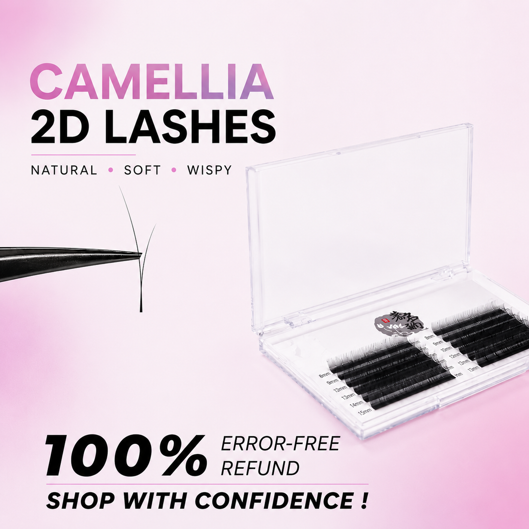 LavisLash – Camellia 2D Left & Right Lash Extensions 0.07mm, Full Size 8–14mm
