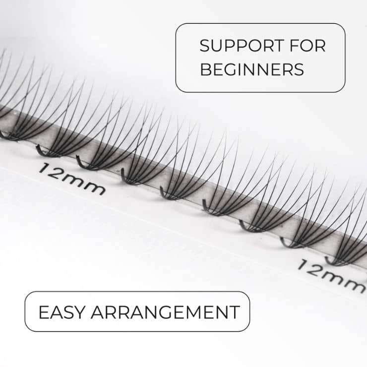 LAVISLASH 4D Narrow Medium Trays Mixed Length | 450 FANS | C CC D Curl | Promade Natural Fans Eyelashes Extensions 0.07 Thickness of Mink Lashes.