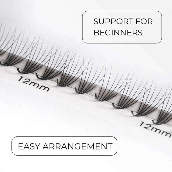 LAVISLASH 4D Narrow Medium Trays Mixed Length | 450 FANS | C CC D Curl | Promade Natural Fans Eyelashes Extensions 0.07 Thickness of Mink Lashes.