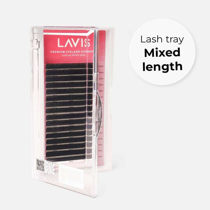 LAVISLASH Mixed Length Lash Tray | C CC D | 8-15mm | Easy Fan Natural Eyelash Extensions Mink Lashes Fluffy Eyelash Cluster