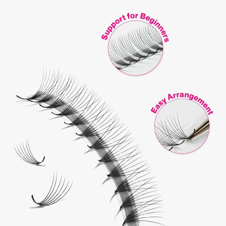 10D Narrow Ultra-speed Promade 500 fans Paper box LAVISLASH Promade Natural Fans Eyelashes Extensions | Handmade Individual Lashes | C CC D Curl | 8-16mm | 0.03 0.05 0.07 Thickness of Mink Lashes. Lavislash