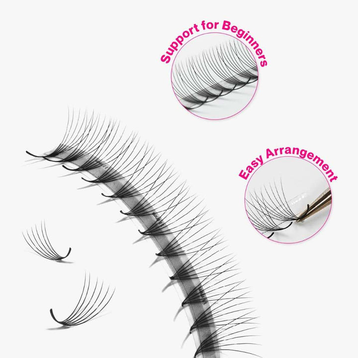 12D Narrow Ultra-speed Promade 500 fans Paper box LAVISLASH Promade Natural Fans Eyelashes Extensions | Handmade Individual Lashes | C CC D Curl | 9-17mm | 0.03 0.05 Thickness of Mink Lashes. Lavislash