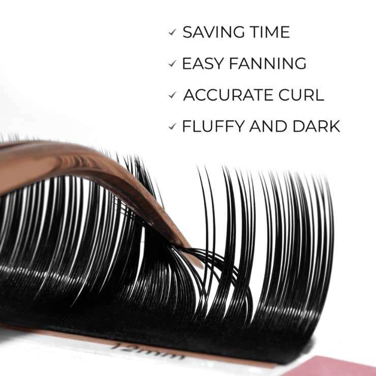 LAVISLASH Single Length Lash Tray | C CC D | 8-16mm | Easy Fan Natural Eyelash Extensions Mink Lashes Fluffy Eyelash Cluster