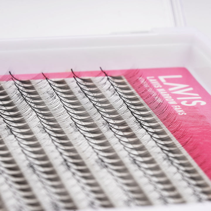 LAVISLASH 8D Narrow Medium Trays Mixed Length | 450 FANS | C CC D Curl | Promade Natural Fans Eyelashes Extensions 0.07 Thickness of Mink Lashes.