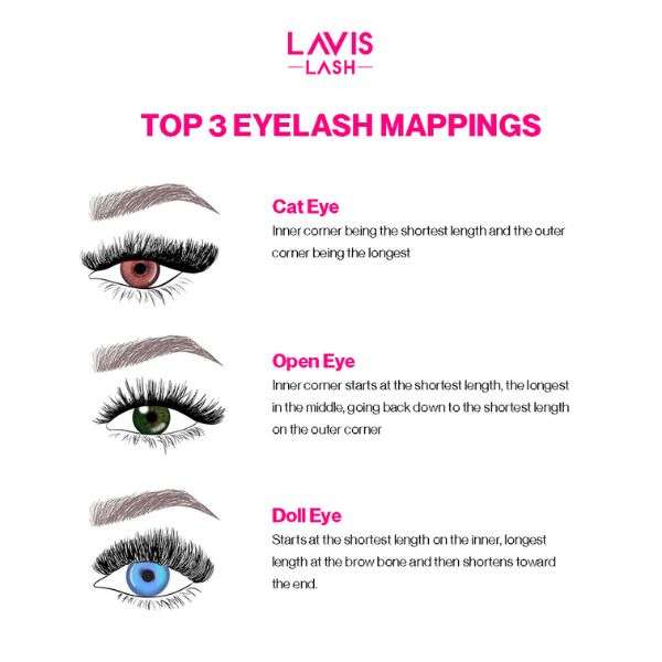 LAVISLASH Single Length Lash Tray | C CC D | 8-16mm | Easy Fan Natural Eyelash Extensions Mink Lashes Fluffy Eyelash Cluster